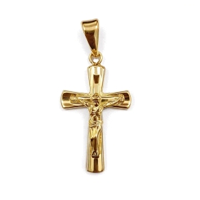 9 KILATES CRUZ ORO AMARILLO CON CRISTO                                
