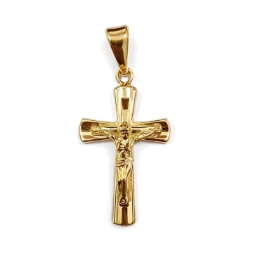 9 KILATES CRUZ ORO AMARILLO CON CRISTO                                