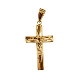 9 KILATES CRUZ ORO AMARILLO CON CRISTO                                