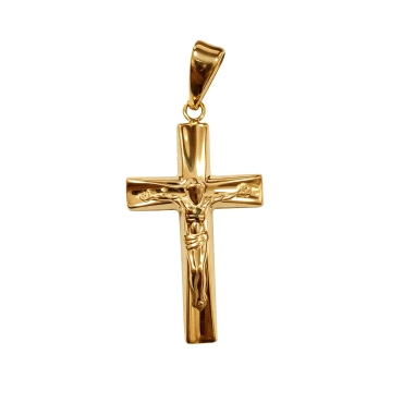 9 KILATES CRUZ ORO AMARILLO CON CRISTO                                