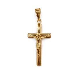 9 KILATES CRUZ ORO AMARILLO CON CRISTO                                