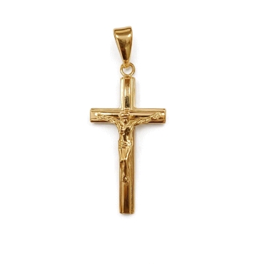 9 KILATES CRUZ ORO AMARILLO CON CRISTO                                