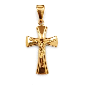 9 KILATES CRUZ ORO AMARILLO CON CRISTO                                
