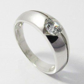 SORTIJA ORO BLANCO ITALIANO PIEDRA