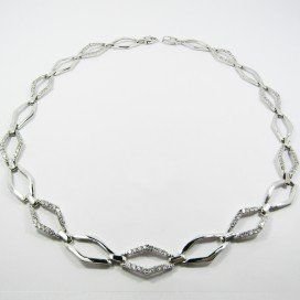 GARGANTILLA ORO BLANCO ITALIANO PIEDRA