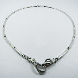 GARGANTILLA ORO BLANCO ITALIANO PIEDRA