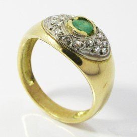 SORTIJA ORO BICOLOR ITALIANO PIEDRA