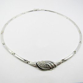 GARGANTILLA ORO BLANCO ITALIANO PIEDRA