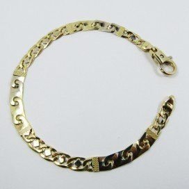 PULSERA SRA. ORO BICOLOR ITALIANO LISO