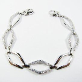 PULSERA SRA. ORO BLANCO ITALIANO PIEDRA