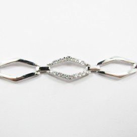 PULSERA SRA. ORO BLANCO ITALIANO PIEDRA