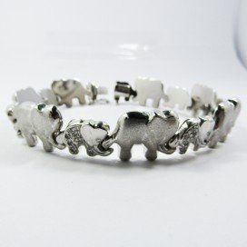 PULSERA SRA. ORO BLANCO ITALIANO PIEDRA