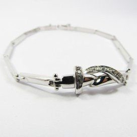 PULSERA SRA. ORO BLANCO ITALIANO PIEDRA