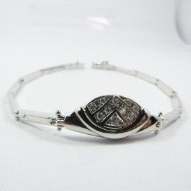 PULSERA SRA. ORO BLANCO ITALIANO PIEDRA