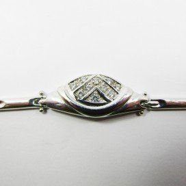 PULSERA SRA. ORO BLANCO ITALIANO PIEDRA