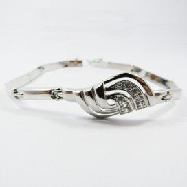 PULSERA SRA. ORO BLANCO ITALIANO PIEDRA