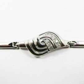 PULSERA SRA. ORO BLANCO ITALIANO PIEDRA
