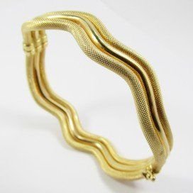 PULSERA ARO AMARILLO ITALIANO GRABADO