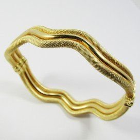 PULSERA ARO AMARILLO ITALIANO GRABADO