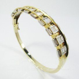 PULSERA ARO ORO BICOLOR ITALIANO PIEDRA
