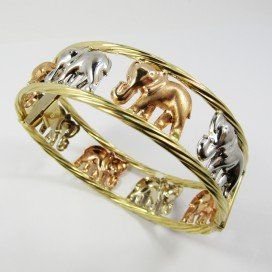 PULSERA ARO ORO TRICOLOR ITALIANO LISA