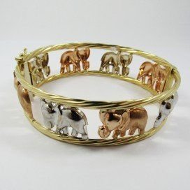 PULSERA ARO ORO TRICOLOR ITALIANO LISA