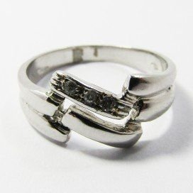 SORTIJA ORO BLANCO ITALIANO PIEDRA