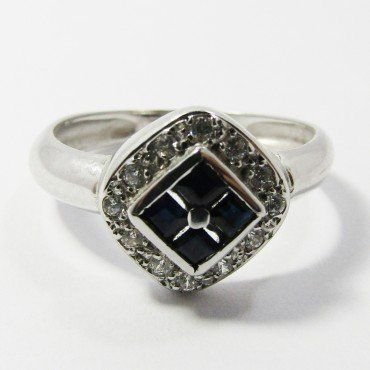 SORTIJA ORO BLANCO PIEDRA