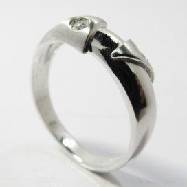 SORTIJA ORO BLANCO PIEDRA