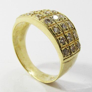 SORTIJA ORO AMARILLO ITALIANO PIEDRA