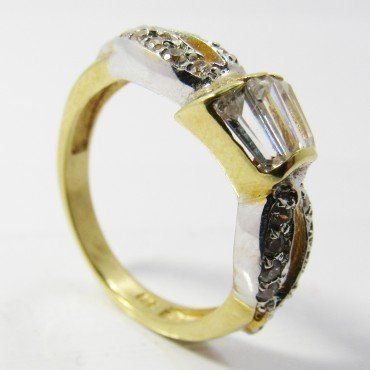 SORTIJA ORO BICOLOR ITALIANO PIEDRA