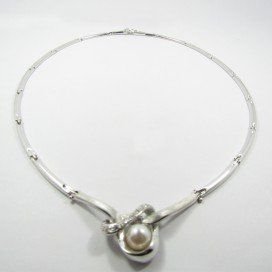 GARGANTILLA ORO BLANCO ITALIANA PERLA