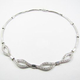 GARGANTILLA ORO BLANCO ITALIANO PIEDRA