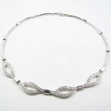 GARGANTILLA ORO BLANCO ITALIANO PIEDRA