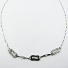 GARGANTILLA ORO BLANCO ITALIANO PIEDRA