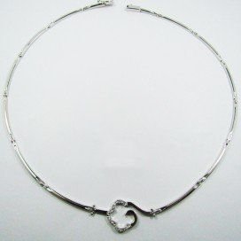 GARGANTILLA ORO BLANCO ITALIANO PIEDRA