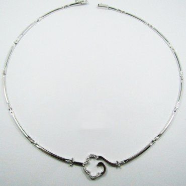GARGANTILLA ORO BLANCO ITALIANO PIEDRA