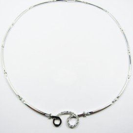 GARGANTILLA ORO BLANCO ITALIANO PIEDRA