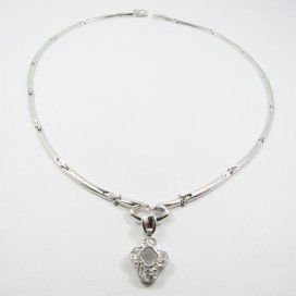 GARGANTILLA ORO BLANCO ITALIANO PIEDRA