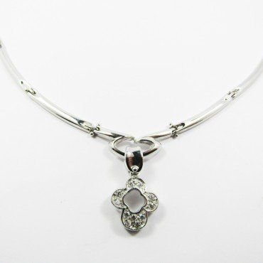 GARGANTILLA ORO BLANCO ITALIANO PIEDRA