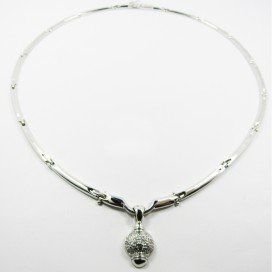 GARGANTILLA ORO BLANCO ITALIANO PIEDRA