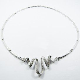 GARGANTILLA ORO BLANCO ITALIANO PIEDRA