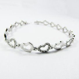 PULSERA SRA. ORO BLANCO ITALIANO PIEDRA