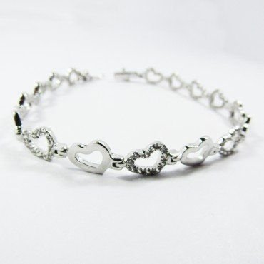 PULSERA SRA. ORO BLANCO ITALIANO PIEDRA