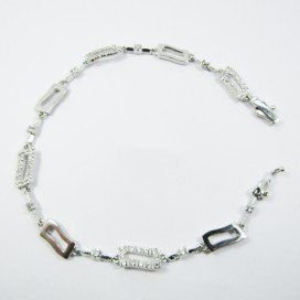 PULSERA SRA. ORO BLANCO ITALIANO PIEDRA