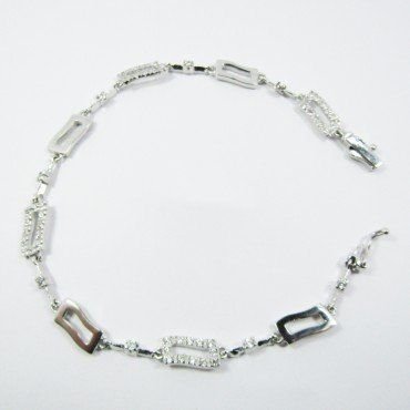 PULSERA SRA. ORO BLANCO ITALIANO PIEDRA