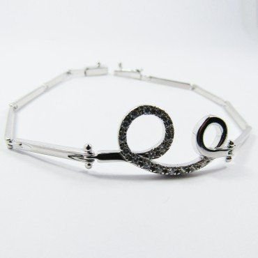 PULSERA SRA. ORO BLANCO ITALIANO PIEDRA