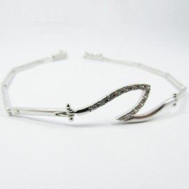 PULSERA SRA. ORO BLANCO ITALIANO PIEDRA