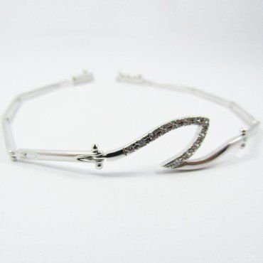 PULSERA SRA. ORO BLANCO ITALIANO PIEDRA