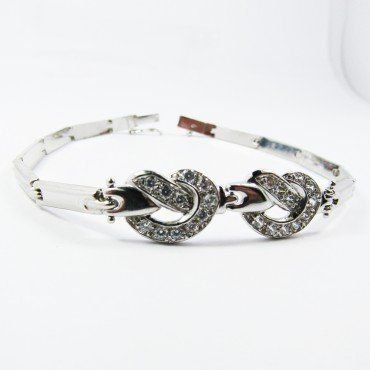PULSERA SRA. ORO BLANCO ITALIANO PIEDRA